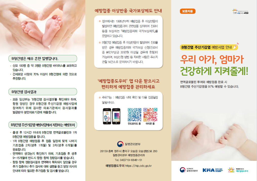 2018년 B형간염 주산기감염 예방사업 안내 리플렛(보호자용) (썸네일)